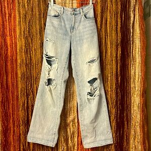 Pistola high rise loose straight distressed jeans